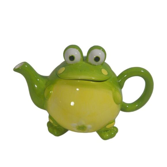 Toby the Toad Frog Teapot Hand Painted Ceramic Burton & Burton - Picture 1 of 3